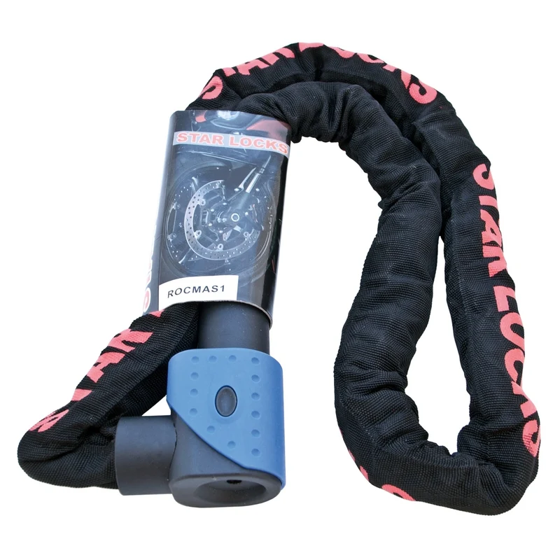 Chaine Antivol Moto Star Locks Acier Cemente + Cadenas 10mm — 1m50