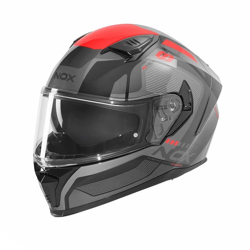 Casque Moto Intégral N402 Mentor Noir Rouge | NOX