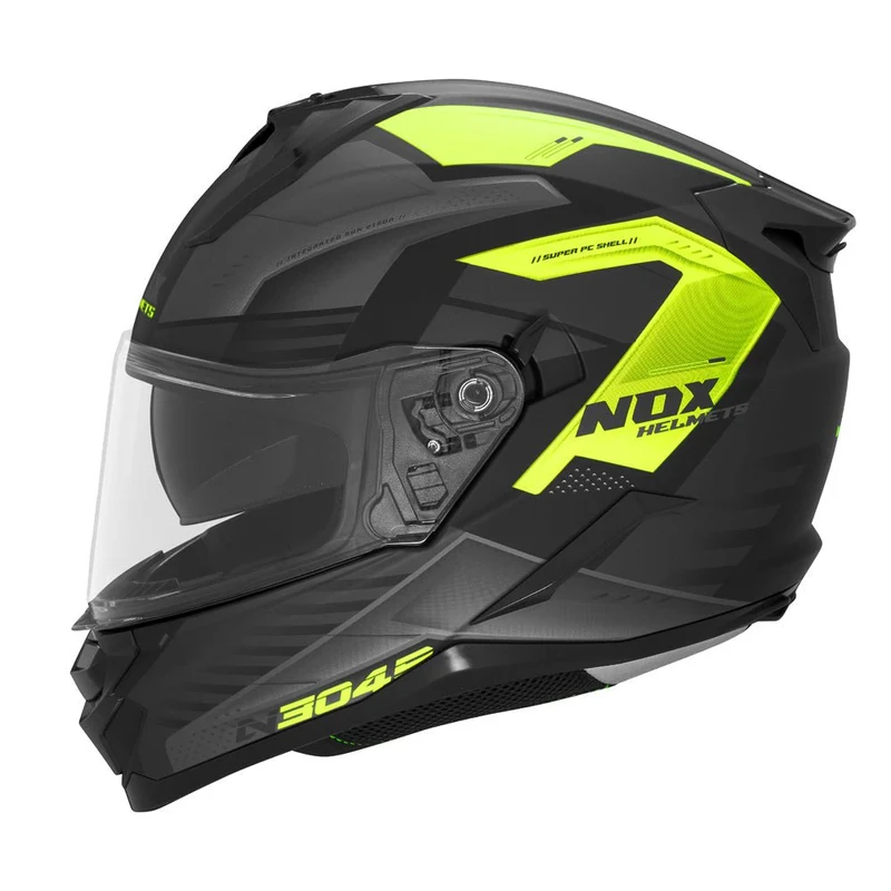 Casque Moto Intégral N304S Carver Noir Mat Jaune | NOX