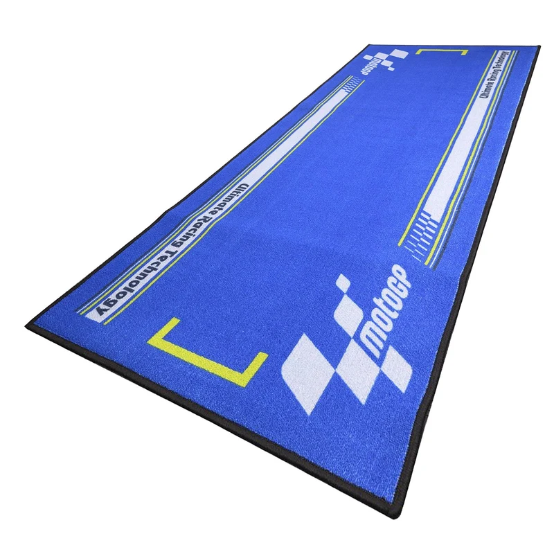 Tapis de Garage Moto MotoGP Series 4 Bleu | 190x80cm | Design Stand Circuit