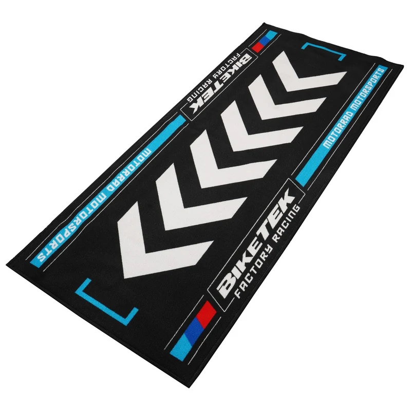 Tapis de Garage Moto BMW Motorrad Motorsports | 190x80cm | Biketek Series 7 | Homologué FIM