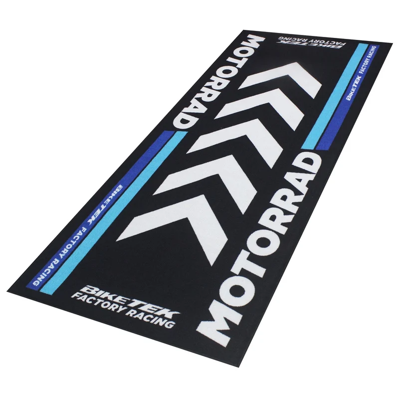 Tapis de Garage Moto BMW Motorrad | 190x80cm | Biketek Series 4 | Homologué FIM