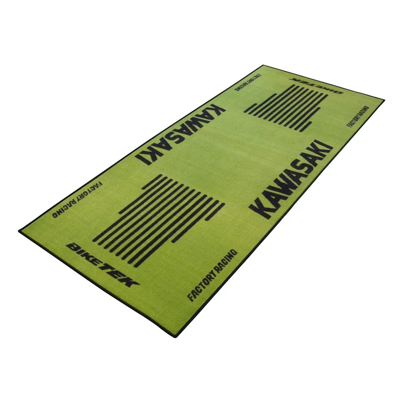 Tapis de Garage Moto Kawasaki Factory Racing | 190x80cm | Biketek Series 3