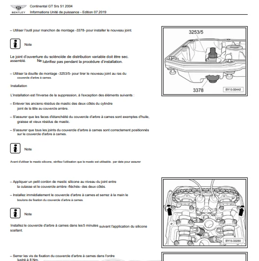 Manuel d'atelier Bentley Continental GT 2004 2010 pdf français