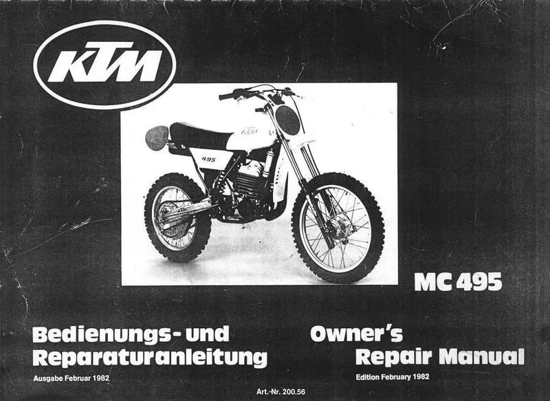 Manuel d'atelier KTM 495 1981