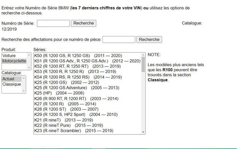 Catalogue de pîèces BMW 1948 2020