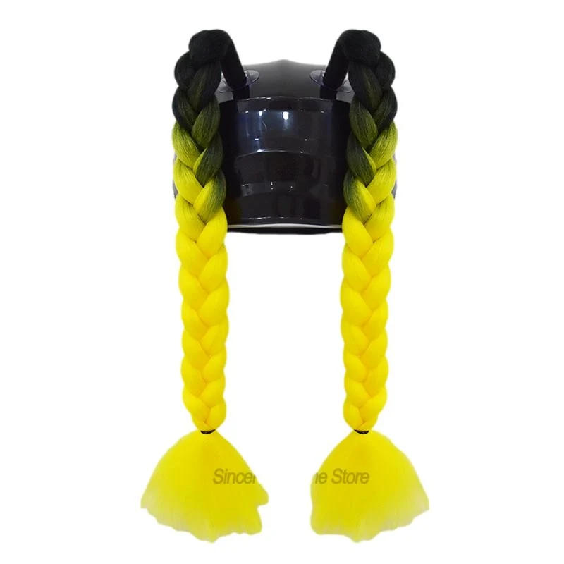 Tresse pour casque moto - Jaune/Noir