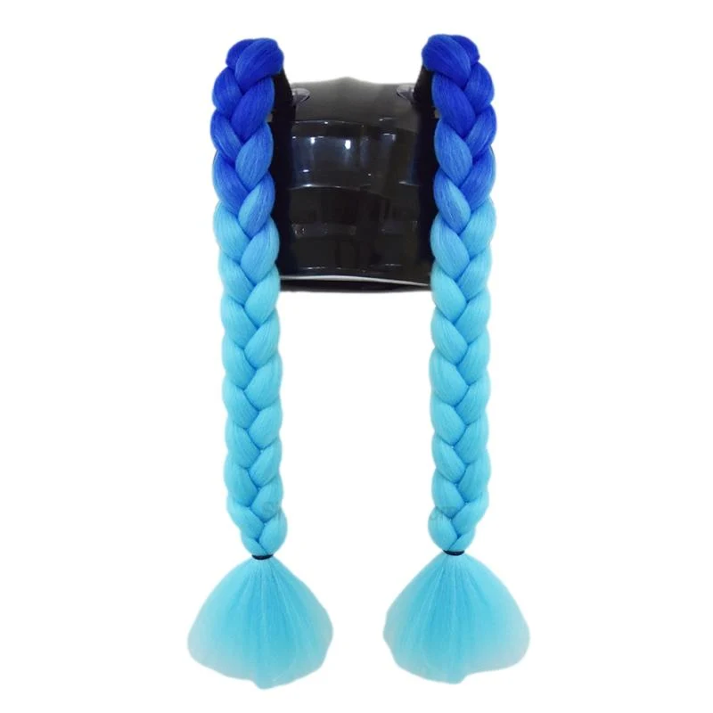 Tresse pour casque moto - Bleu Clair/Foncé