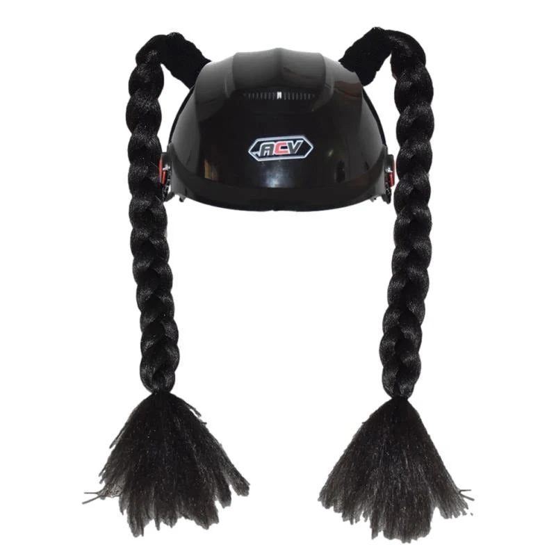 Tresse pour casque moto - Noir