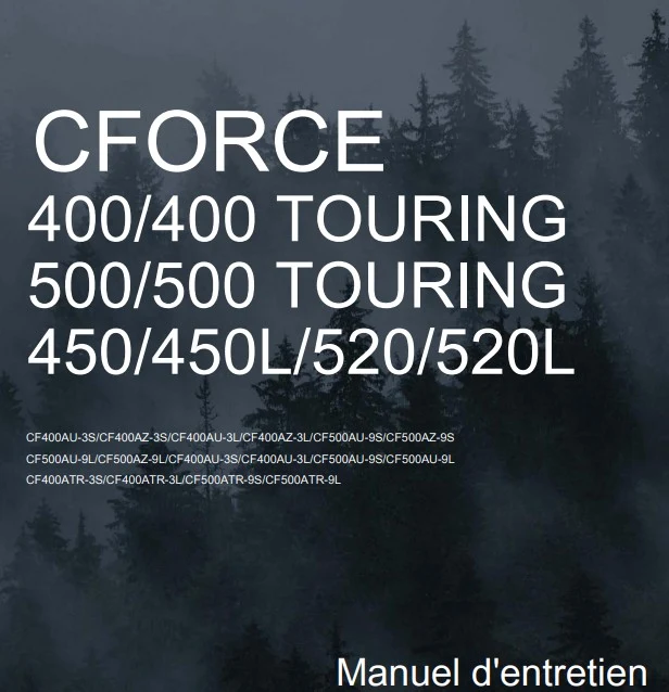 manuel d'atelier CfMoto CForce 400 500 2024 français
