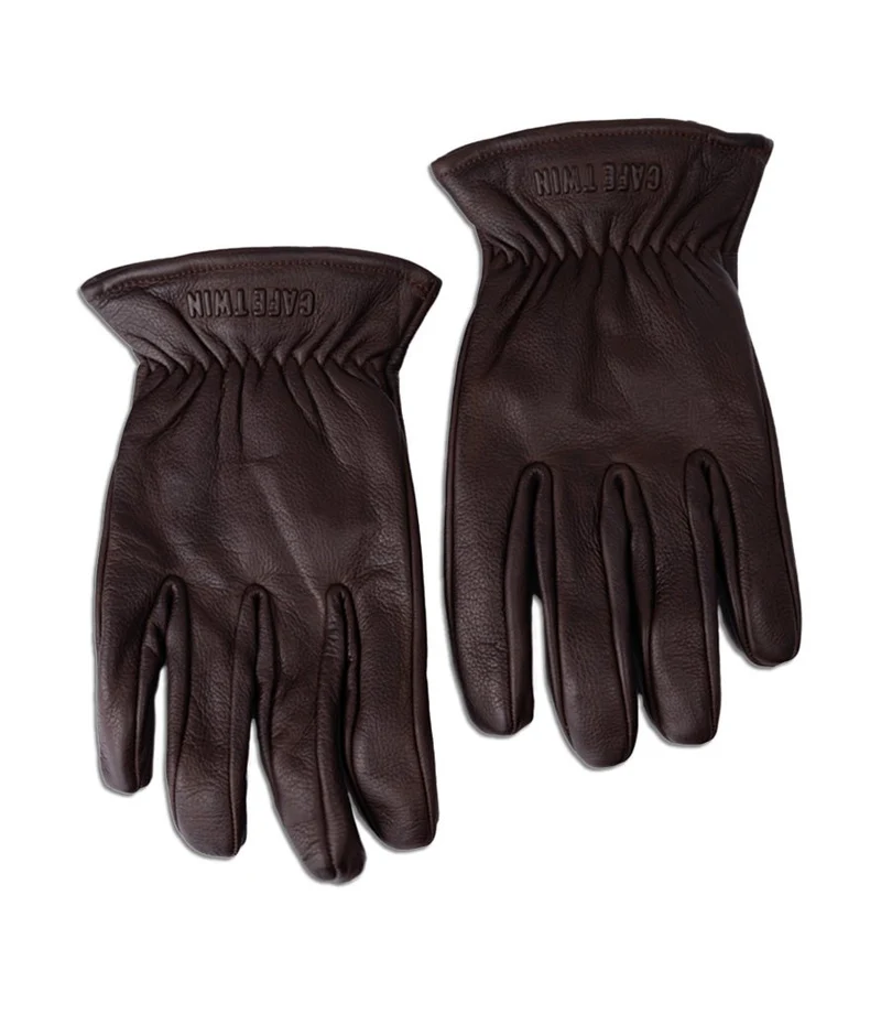 Guanto Moto Vintage Worker Marrone in Pelle