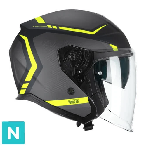 CGM 136M RNA FIBRA CASCO DE MOTO RIDE NEGRO AMARILLO FLUO OPACO