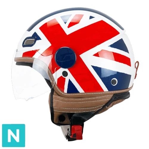 CGM 191K PIX UK CASCO DE MOTO BLANCO AZUL ROJO Contorneado