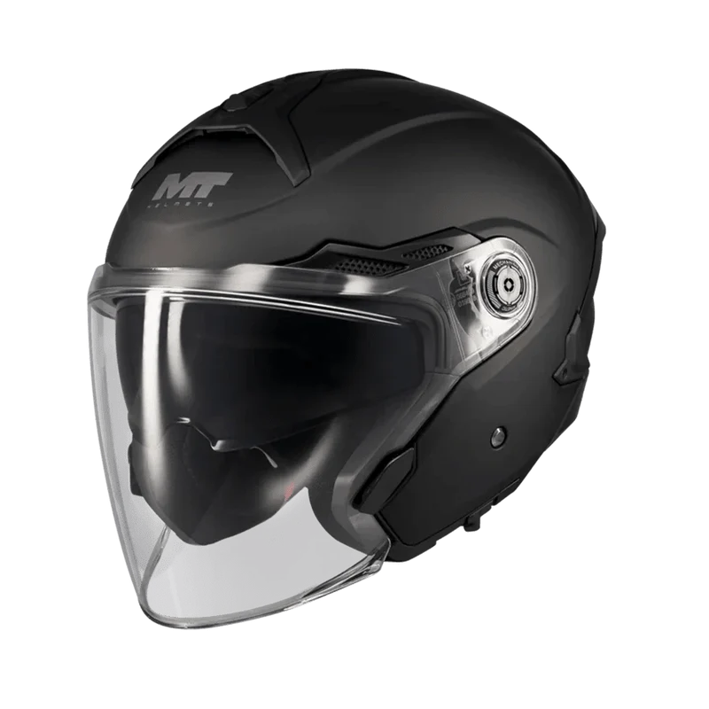 Casque jet avec visière solaire - COSMO Noir mat