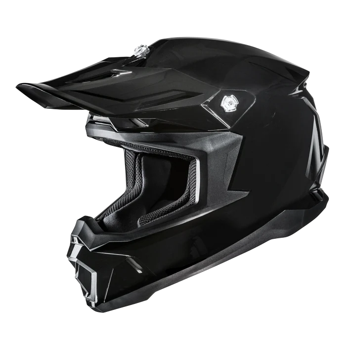HJC C50 SOLID UNI CASCO MOTOCROSS DE MOTOCICLETA NOIR NEGRO METALICO