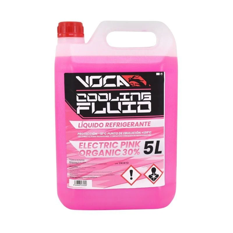 LIQUIDE DE REFROIDISSEMENT VOCA COOLING FLUID POINT CONGELATION -18°C POINT D'EBULLITION +129° (ROSE ELECTRIQUE) (5L)