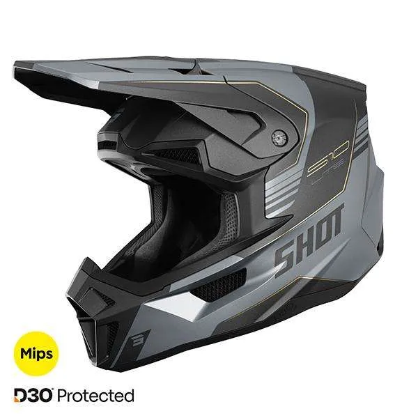 SHOT LITE S10 CASCO DE MOTO NEGRO GRIS MATE