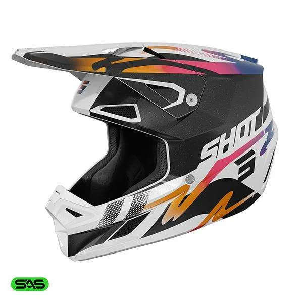 SHOT SPEED WAVE CASCO DE MOTO NEGRO BLANCO PEARLA