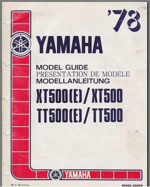 manuels d'atelier Yamaha XT500 SR 500 TT500
