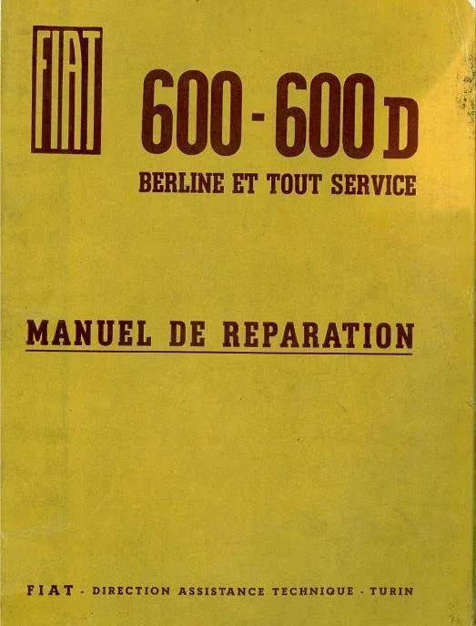 Manuel d'atelier fiat 600 et Multipla