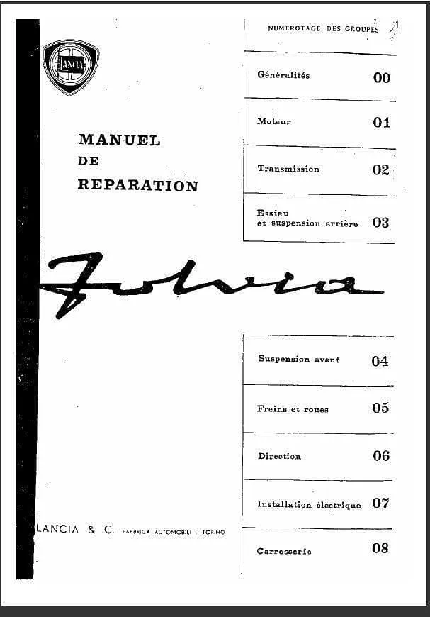 Manuels d'atelier Lancia Fulvia en français