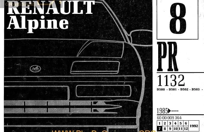 Manuels d'atelier Renault Alpine GTA et Turbo