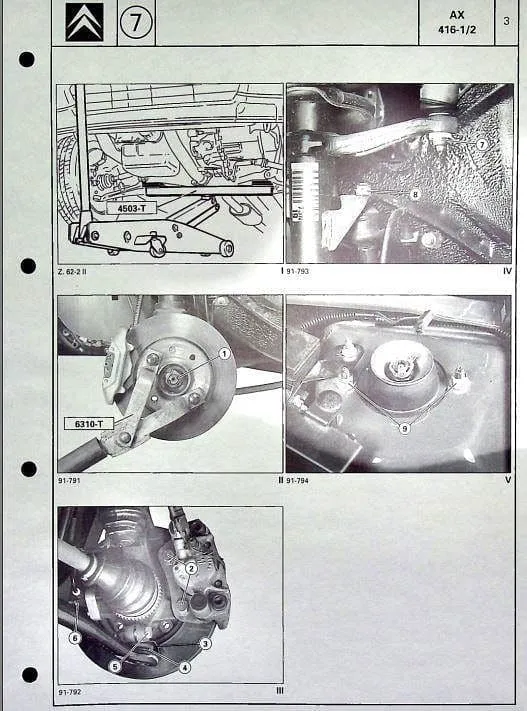 Manuels d'atelier Citroën AX