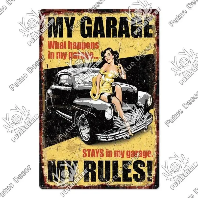 Plaque décorative métallique Garage