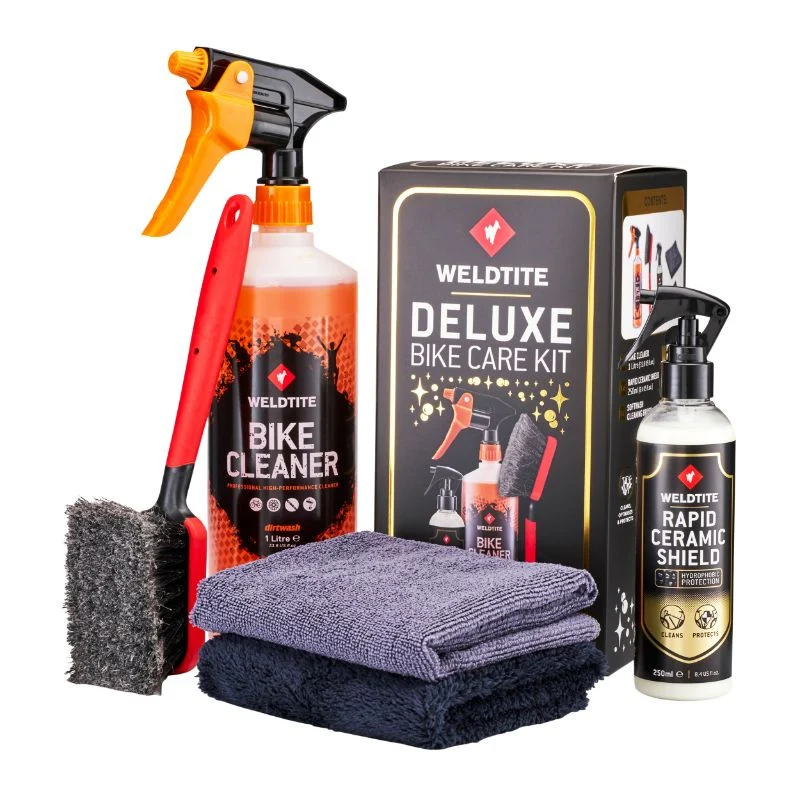 KIT/PACK NETTOYANT VELO WELDTITE BIKE CARE DE LUXE POUR CADRE CARBONE ET PEINT