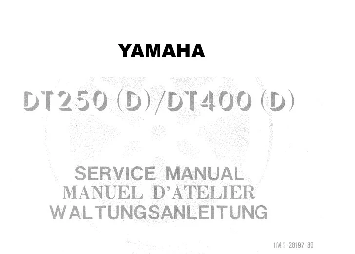 Manuel d'atelier Yamaha 250 et 400 DTMX 1977 français
