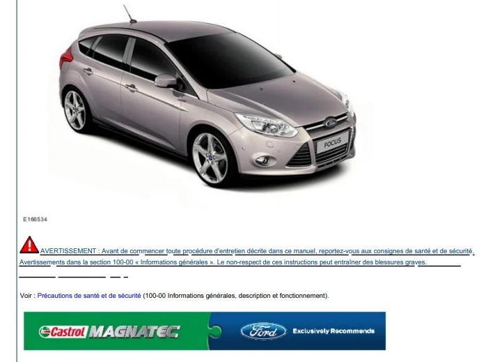 Manuel d'atelier Ford Focus TDCI Duratorq français