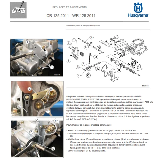 Manuel d'atelier Husqvarna 125 CR WR 2011 français