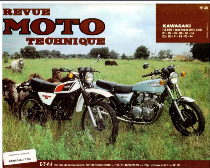 Manuel de réparation Kawasaki Z650 1977 1983