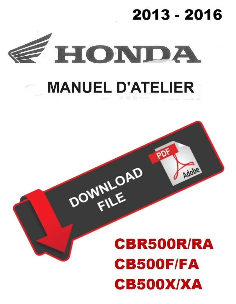 Manuel d'atelier Honda CBR 500 R 2013 français