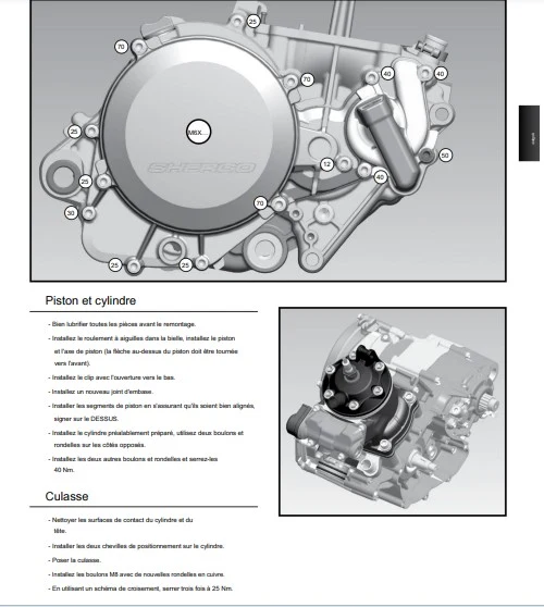 manuel d'atelier Sherco 250 300 SE R 2012 français