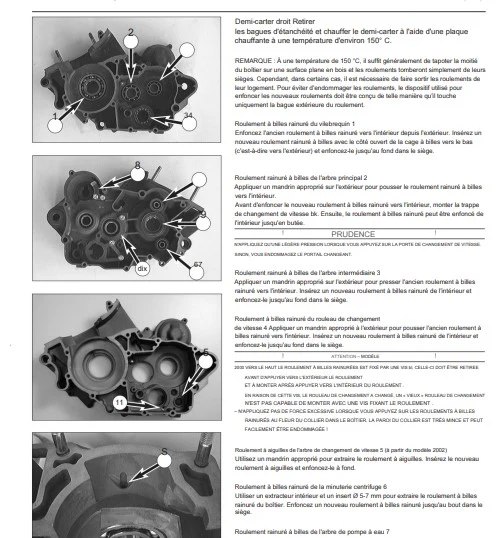 manuel d'atelier KTM 125 200 SX 2003 français