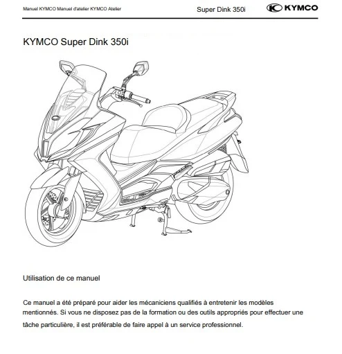 Manuel d'atelier Kymco Super Dink 350 2017