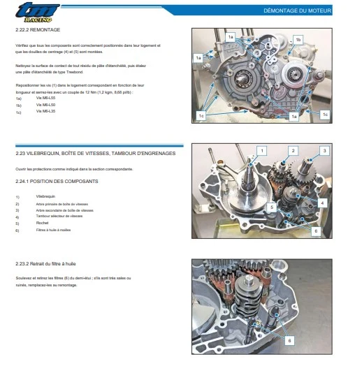 Manuel d'atelier TM Racing 250 300 2023