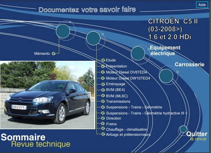 manuel d'atelier Citroën C5 2 HDI 2008
