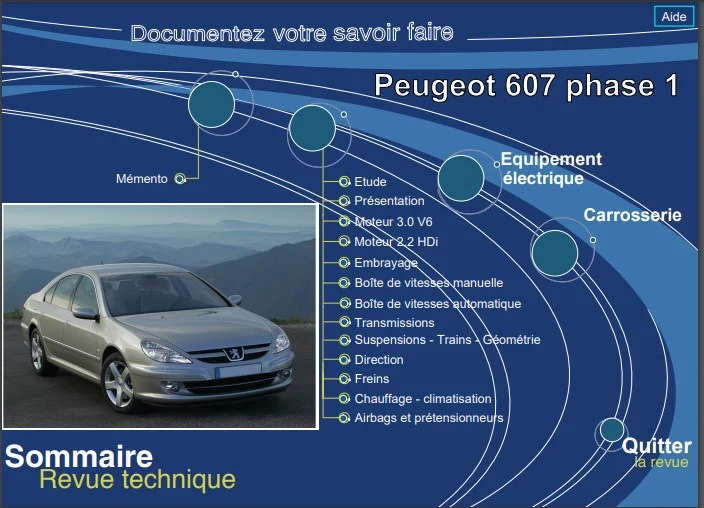 Manuel d'atelier Peugeot 607 2000 2004