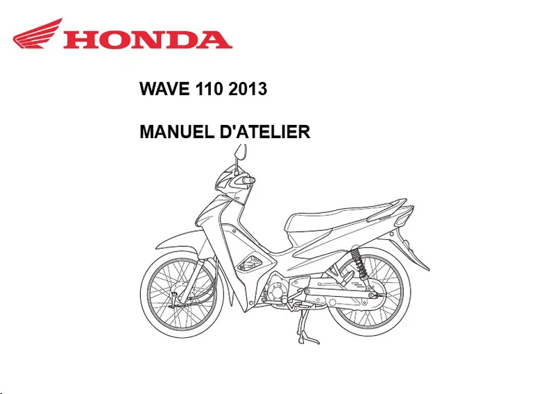 Manuel d'atelier Honda Wave 110 2013 français