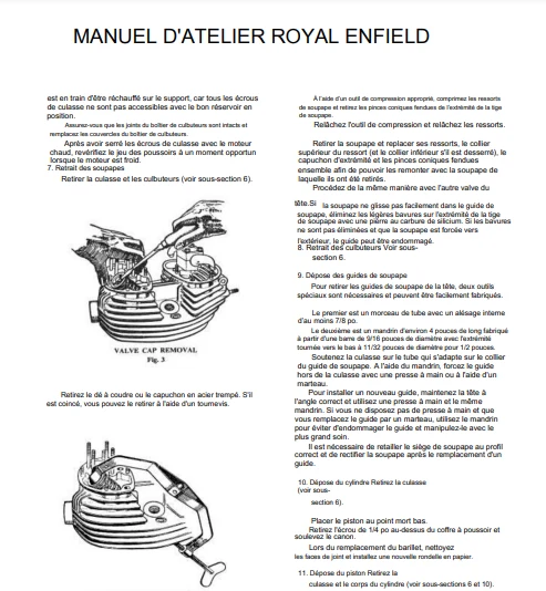 manuel d'atelier Royal Enfield Bullet 1949 55 français