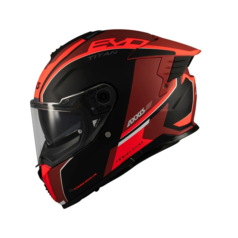 AXXIS FF122SV HAWK SV EVO TITAN B5 CASCO DE MOTO ROJO MATE