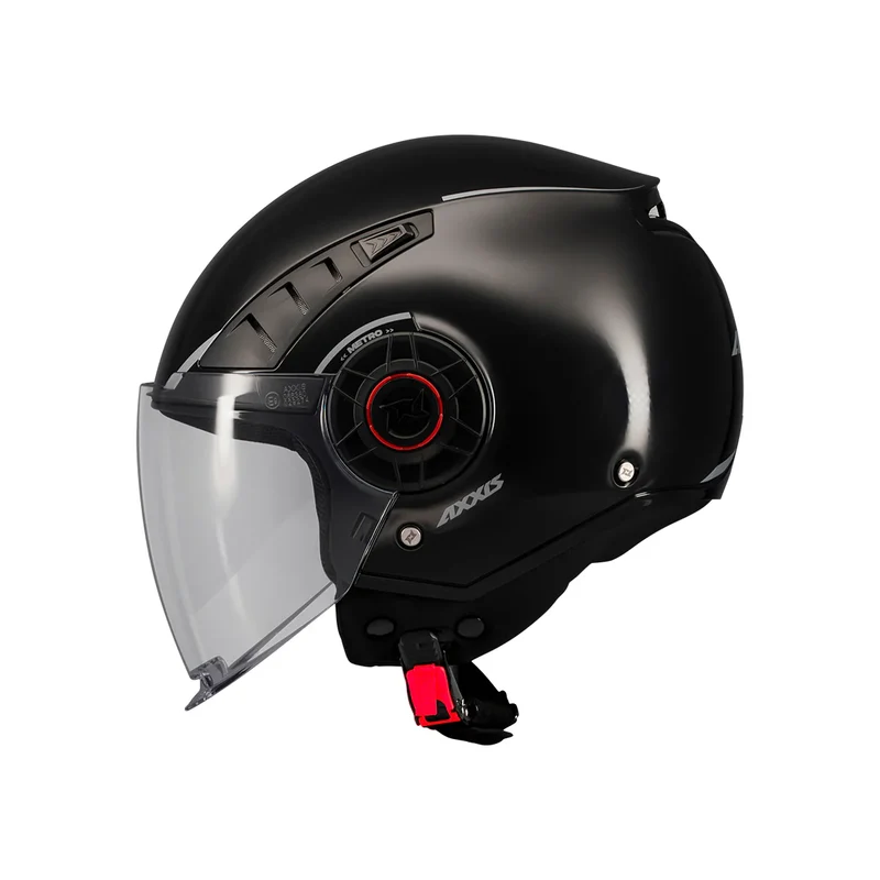 AXXIS OF513B METRO S SOLID V2 A1 CASCO DE MOTO NEGRO BRILLO