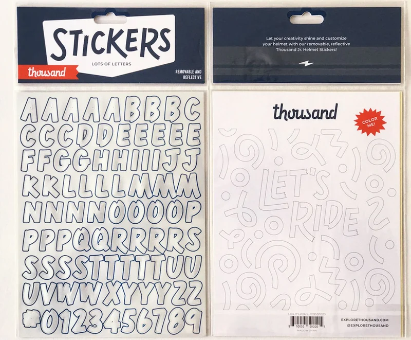 Pack d'autocollants réfléchissants amovibles Enfant Thousand Jr. Lots of Letters
