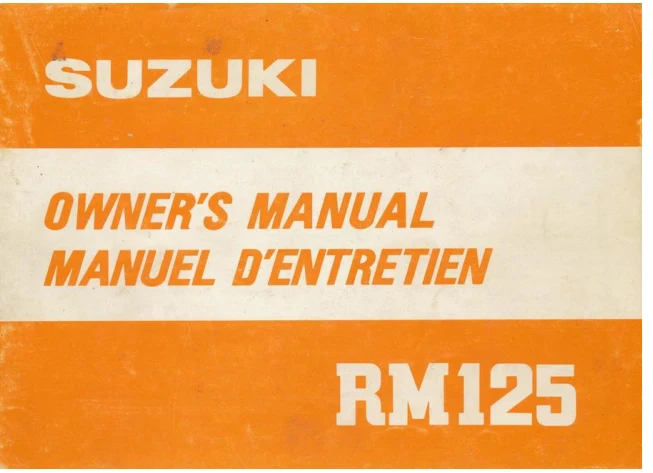 manuel d'entretien Suzuki RM 125 1981