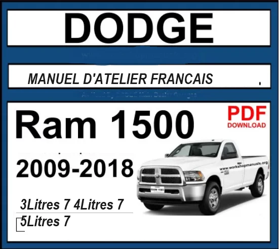 Manuel d'atelier Dodge RAM 1500 2009 2018 français