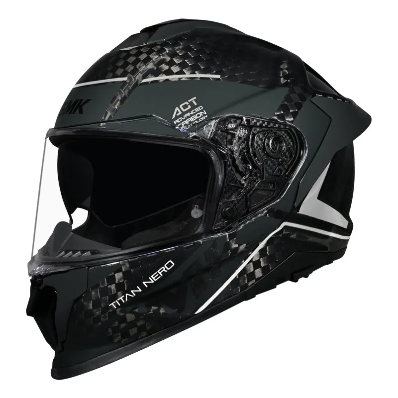 SMK TITAN CARBON S01 NEGRO DECORATED CROMO BRILLO (GL261)