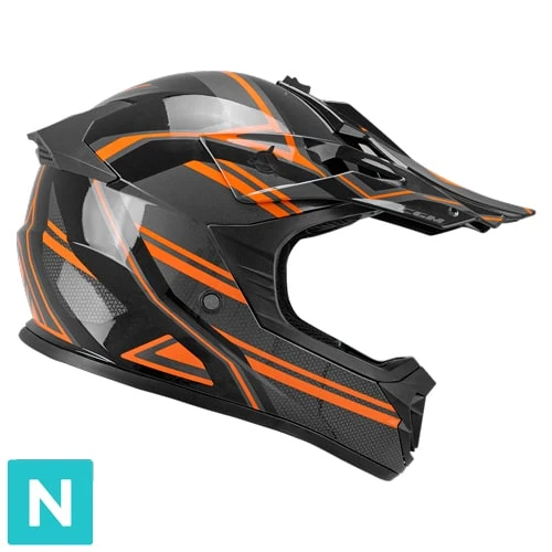 CGM 267G DIRT-X FURY CASCO DE MOTO NEGRO GRIS NARANJA