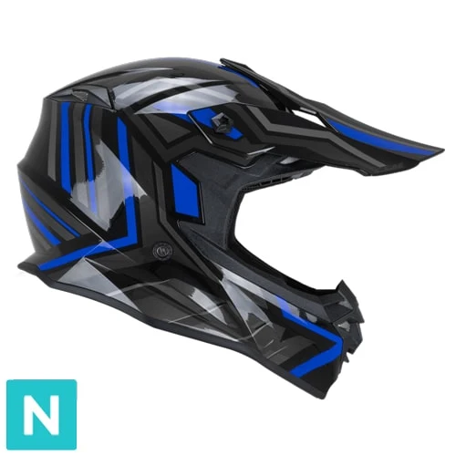 CGM 367G MUD-X FURY CASCO DE MOTO NEGRO GRIS AZUL